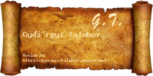 Györgyi Talabor névjegykártya