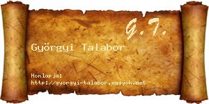 Györgyi Talabor névjegykártya