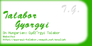 talabor gyorgyi business card